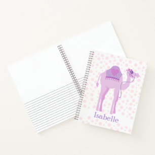 Camel cute whimsy girls named purple pink notebook