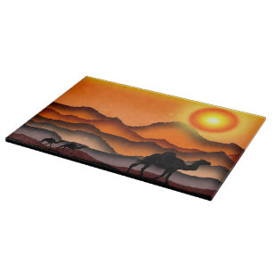 Camel Cutting Board with Deser Sunset