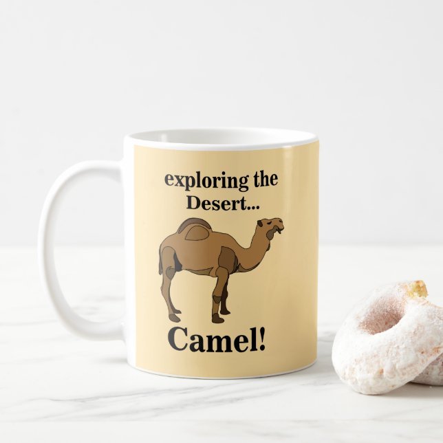 Camel Desert Animal Funny Coffee Mug (With Donut)