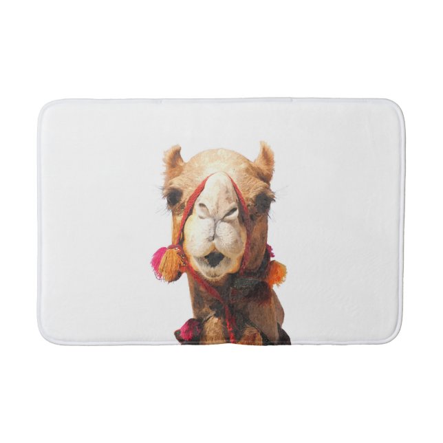 Camel desert animal portrait bath mat (Front)
