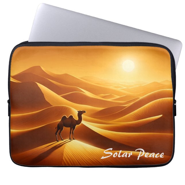 Camel desert sand sun yellow animal Egypt art Laptop Sleeve (Front)
