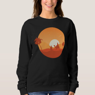 Camel Desert Sunset  Oasis Morocco Sweatshirt
