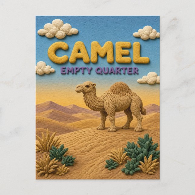 Camel Empty Quarter Modern KlayKoo Postcard (Front)
