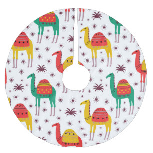 Camel flat colour, decorative pattern. brushed polyester tree skirt