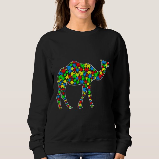 Camel Funny Puzzle Animals Autism Awareness Sweatshirt (Front)