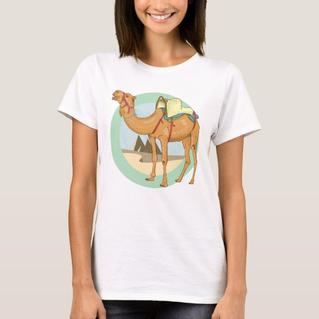 Camel Giza Pyramids T-Shirt (Front)