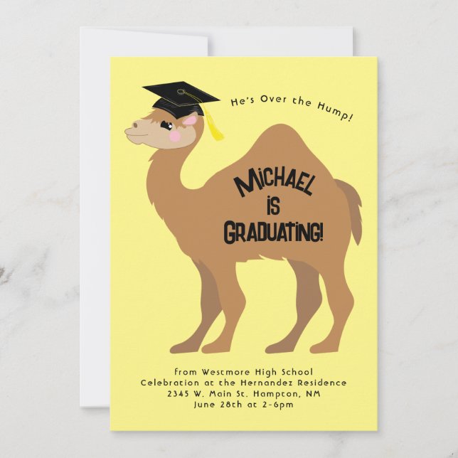 Camel Graduation Party Invitation (Front)