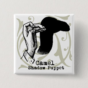 Camel Hand Puppet Shadow Games Vintage 15 Cm Square Badge