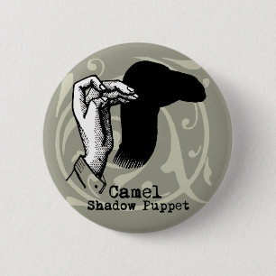 Camel Hand Puppet Shadow Games Vintage 6 Cm Round Badge