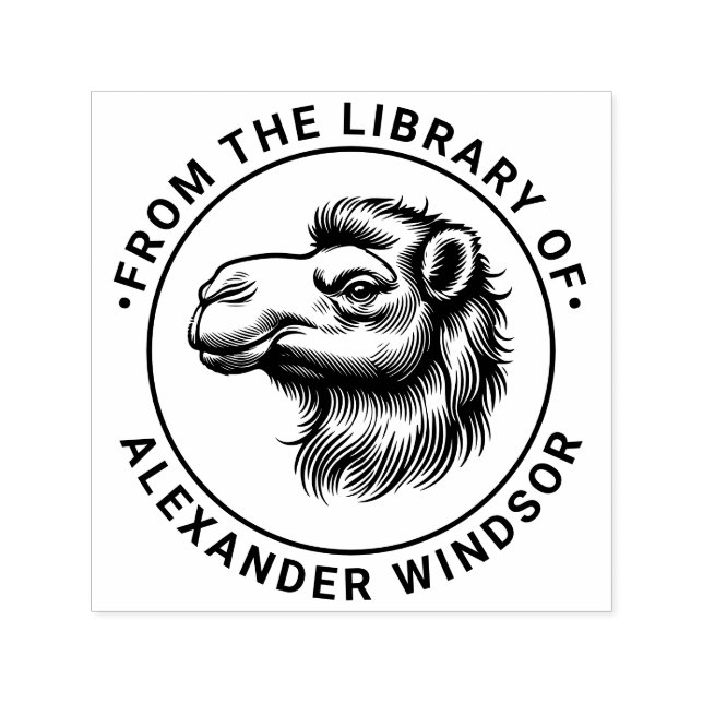 Camel Head Drawing “From the Library of” Self-inking Stamp (Design)