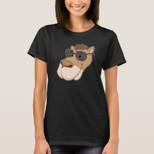 Camel Head Sunglasses Hump Shadow Desert Zoo Anima T-Shirt