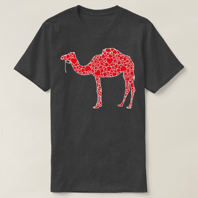 Camel Hearts Valentines Day Calf Animal Lover Girl T-Shirt (Design Front)