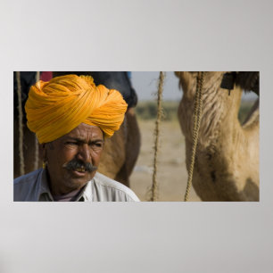 Camel Herder in Rajasthan Poster