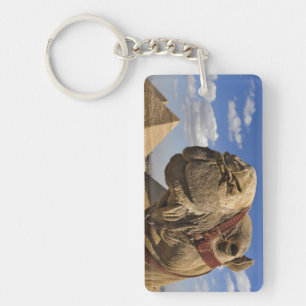 Camel in front of the pyramids of Giza, Egypt, Key Ring