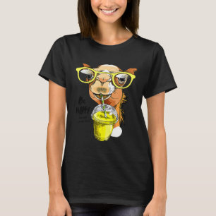 Camel In Glasses With Plastic Cup Mockup Of T-Shirt