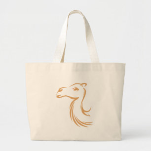 Camel in Swish Drawing Style Large Tote Bag