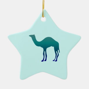 Camel in Teals Ceramic Tree Decoration