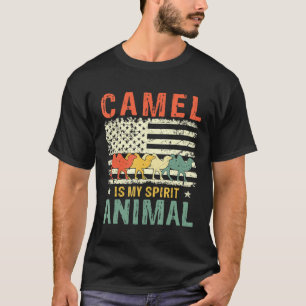 Camel Is My Spirit Animal American Flag T-Shirt