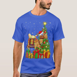 Camel Lighting Xmas Tree Santa Hat Camel Christmas T-Shirt