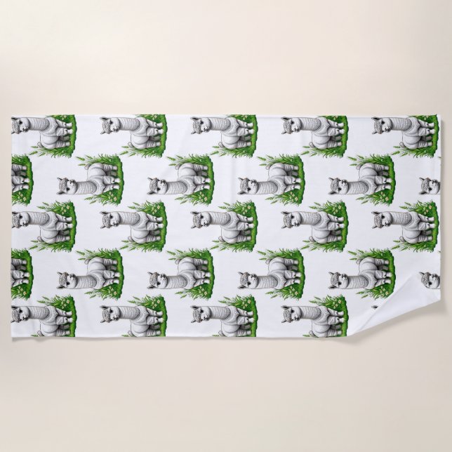 Camel llama Alpaca Pattern Design  Beach Towel (Front)