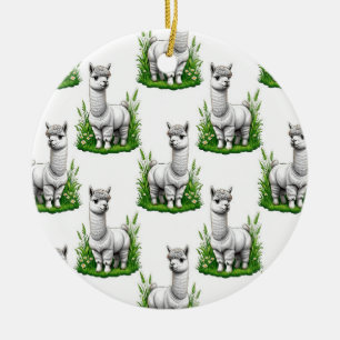 Camel llama Alpaca Pattern Design  Ceramic Ornament