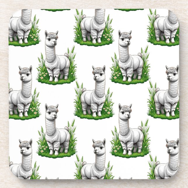 Camel llama Alpaca Pattern Design  Coaster (Front)