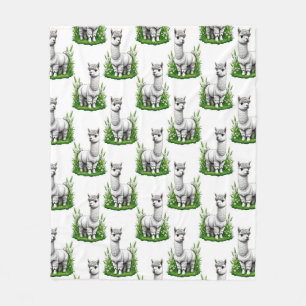 Camel llama Alpaca Pattern Design Fleece Blanket