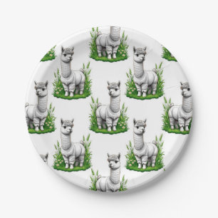 Camel llama Alpaca Pattern Design  Paper Plate