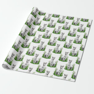 Camel llama Alpaca Pattern Design Wrapping Paper