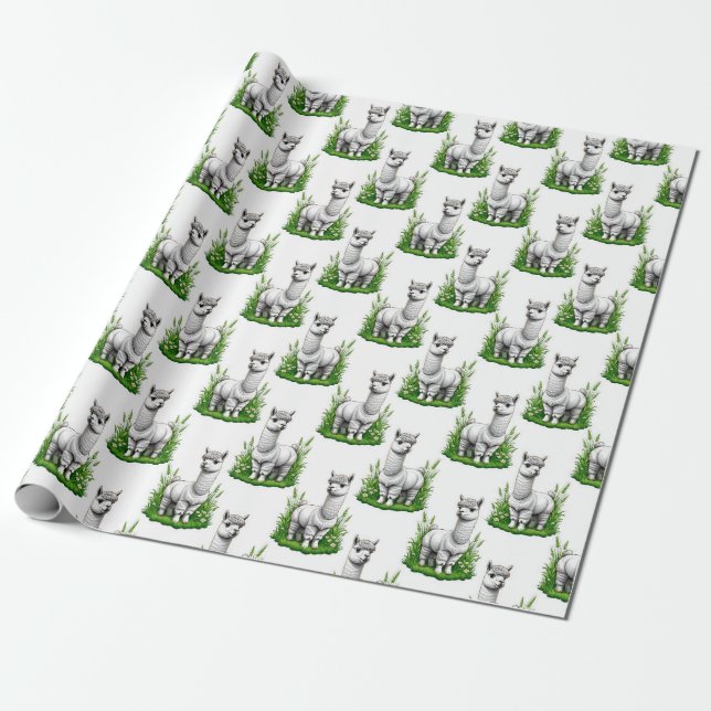 Camel llama Alpaca Pattern Design  Wrapping Paper (Unrolled)