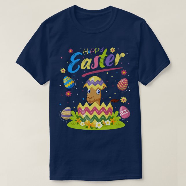 Camel Lover Funny Easter Egg Camel Happy Easter  T-Shirt (Design Front)