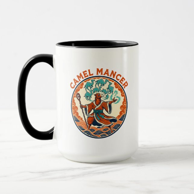 Camel Mancer Wizard Desert Fantasy Mystic Art Mug (Left)