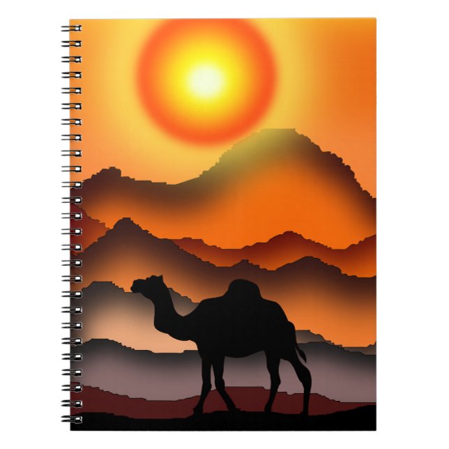 Camel Notebook Sunset Desert (Front)