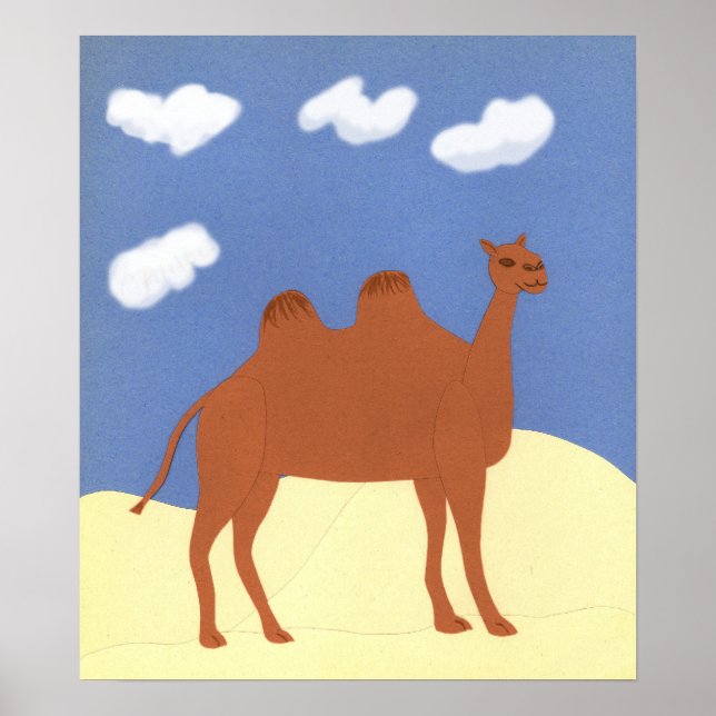 Camel on Desert Dunes Poster (Front)