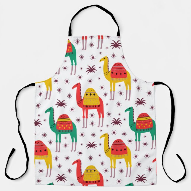 Camel pattern flat colour design apron (Front)