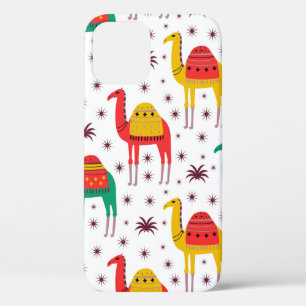 Camel pattern flat colour design iPhone 12 case