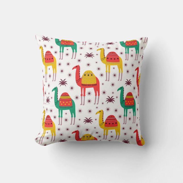 Camel pattern flat colour design cushion (Front)