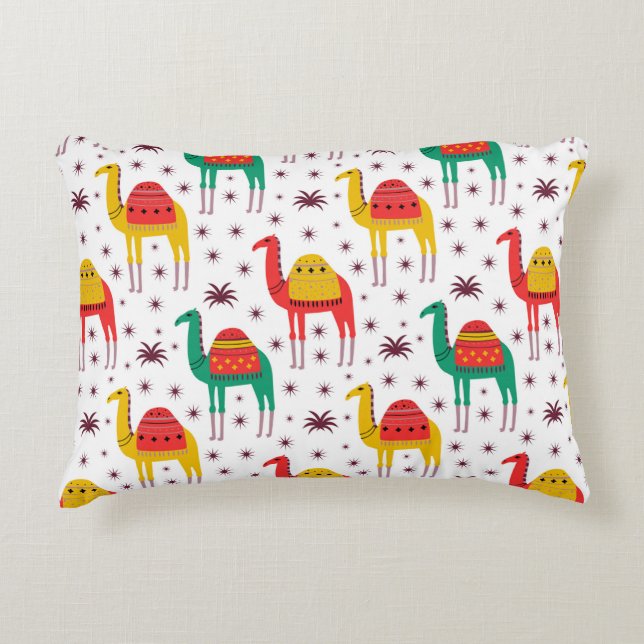 Camel pattern flat colour design decorative cushion (Front)