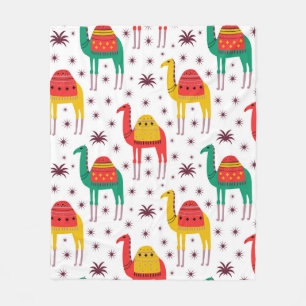 Camel pattern flat colour design fleece blanket