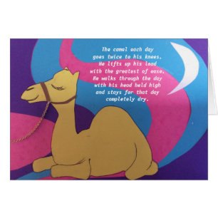 Camel poem greetings card.