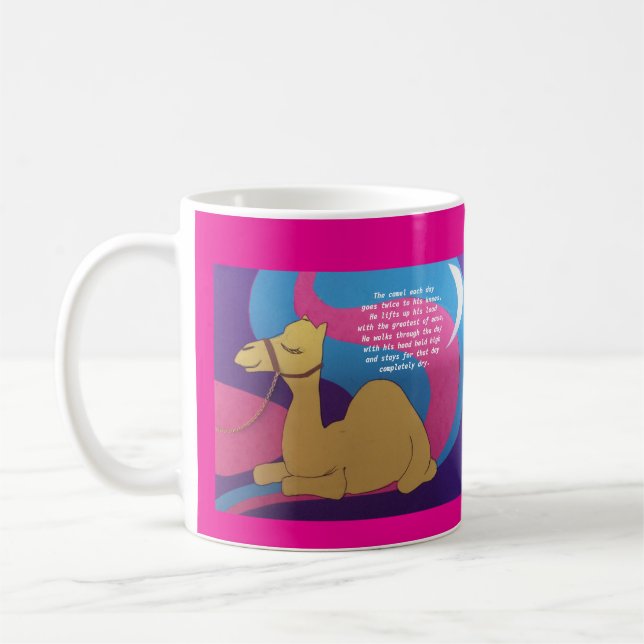 Camel poem greetings card. coffee mug (Left)