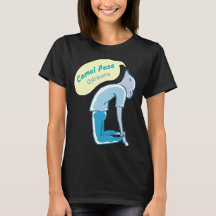 Camel Pose Yoga Mouse Aqua And Blue T-Shirt