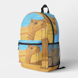 Camel printed backpack