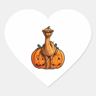 Camel Pumpkin Lazy Halloween Party Costume Kids Heart Sticker