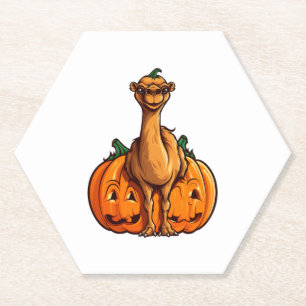 Camel Pumpkin Lazy Halloween Party Costume Kids Paper Coaster