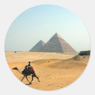 camel pyramid classic round sticker