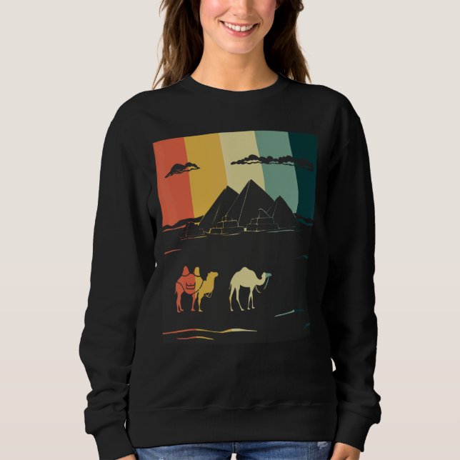 Camel Pyramids Of Giza Egypt Anubis Sphinx And Pha Sweatshirt (Front)