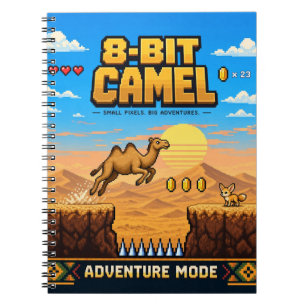 Camel, Retro 8-Bit Pixel Art Notebook