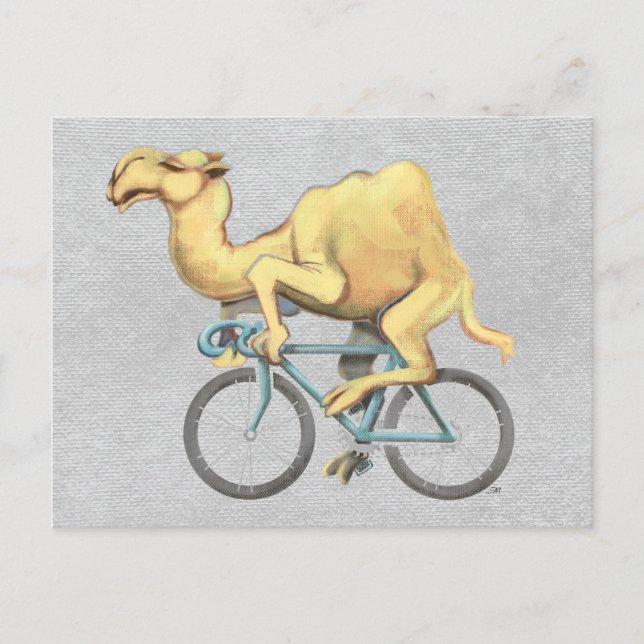 Camel Riding a Bicycle Postcard (Front)