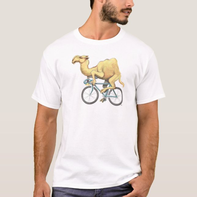 Camel Riding a Bicycle T-Shirt (Front)